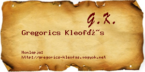 Gregorics Kleofás névjegykártya