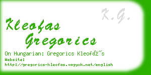 kleofas gregorics business card
